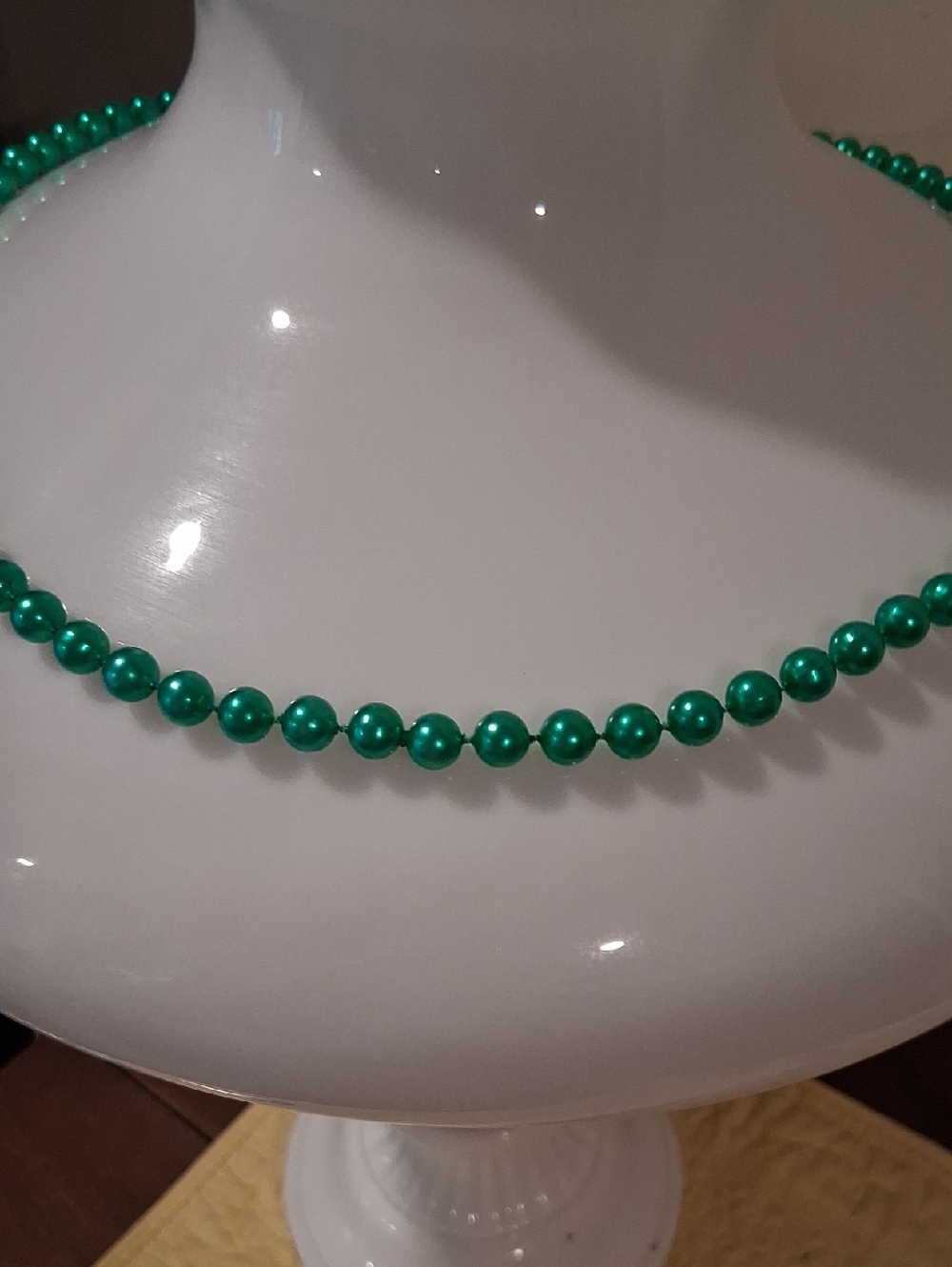 Emerald Green Faux Pearl Necklace